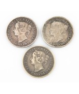 Canada 5 Centimes Argent Pièces Lot (3) 1899 VF + 1894 VG+ 1886 VF 5C 5 ... - $93.65