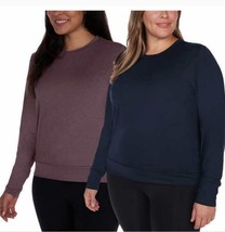 Lukka Lux Ladies&#39; Size X-Large Long Sleeve Active Top, 2-PACK, Plum / Navy - £13.28 GBP