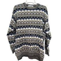 Equilibrio Italian Mens Sweater Multicolor Crew Neck Knit Long Sleeve Si... - $29.77 CAD