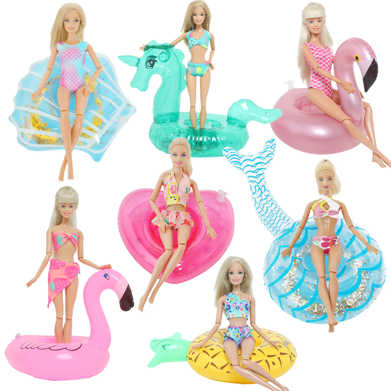 1 Swimsuits Bikini + 1 Swimming Mini Lifebuoy Pink Bird Animal Shape Beach - £7.02 GBP+