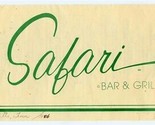 Safari Bar &amp; Grill Menu Elephant Bar Nashville Tennessee 1986 - $17.81