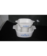 2 Vintage Corning Ware Blue Cornflower Casseroles  1 1/2 Qt  and 1 3/4 Cups - $26.73