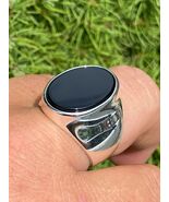 Men's Solid 925 Sterling Silver Real Black Onyx Signet Ring - $104.80