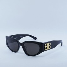 BALENCIAGA BB0324SK 002 Shiny Black/Grey 55-19-125 Sunglasses New Authentic - £246.91 GBP