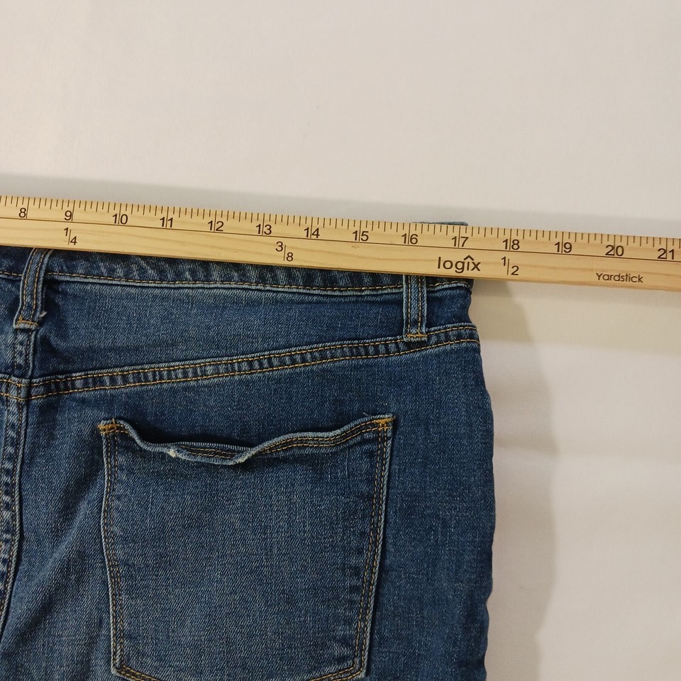 Universal Thread Women's Blue Denim Cotton Blend 1/4 Front Zip Skirt Size 14/32 Item image 12