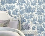 Country Life Toile Peel And Stick Wallpaper By Waverly, Blue And White. - $43.96
