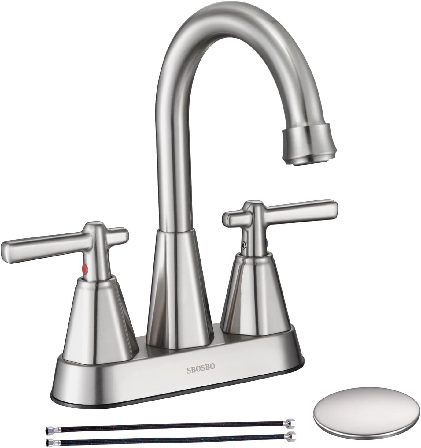 Brushed Nickel Bathroom Sink Faucet, Sbosbo 4 Inch Bathroom Faucet For S... - $41.93