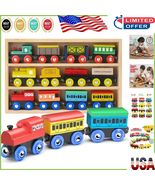 Educational 12 PCS Wooden Train Set in Gift Box - Perfect for Toddler Fun - $775.27 MXN