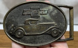 VINTAGE 1970s **CHEVROLET** ANTIQUE CAR BRASSTONE BELT BUCKLE CV JD - £7.78 GBP