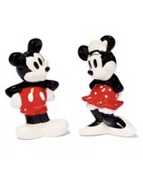 Disney Zrike Mickey &amp; Minne Black &amp; White Salt and Pepper Shaker Set - £11.97 GBP