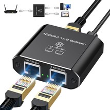 Ethernet Splitter 1 in 2 Out High Speed 1000Mbps Network Splitter 2 Devi... - $42.02