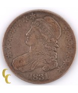 1831 Ee. Uu. con Tapa Busto Medio Dólar (Extra Fina, XF ) Letras Edge 1/... - $176.40