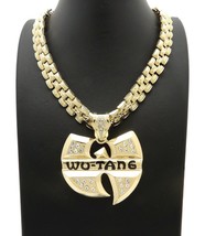 New Iced Hip Hop Wu Tang Pendant 13mm/24&quot; Tank Chain Necklace RC3855 - £21.92 GBP