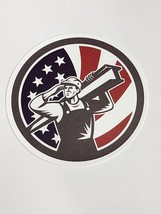 Saluting Man with Beam on Shoulder Patriotic Sticker Decal USA Embellishment - £1.83 GBP