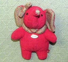 Vr King Power Plush Elephant Good Luck Red Canvas B EAN Bag 7&quot; Stuffed Animal - £11.07 GBP