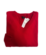 TALBOTS V NECK LONG SLEEVE PURE CASHMERE SWEATER PLUS SIZE 1X RED NEW - $59.35
