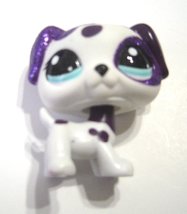   Littlest Pet Shop #2136 Purple White Glitter Dalmation Dog  Blue Eyes - £10.41 GBP