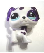   Littlest Pet Shop #2136 Purple White Glitter Dalmation Dog  Blue Eyes - £10.15 GBP