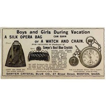 Sawyer Crystal Blue Vacation Gift 1897 Advertisement Victorian Detergent... - $372.61 MXN