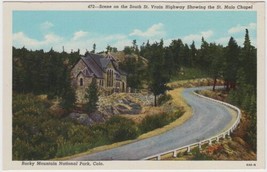 Rocky Mountain National Park Postcard St. Malo Chapel St. Vrain Highway Unused - £2.39 GBP