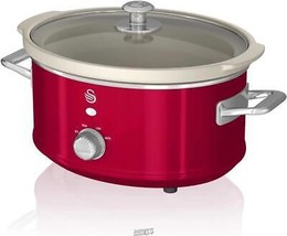 Swan SF17021RN Retro Slow Cooker, 3.5L, Red - £30.36 GBP