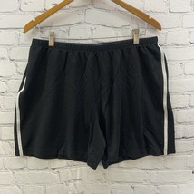 Lands End Athletic Shorts Womens Sz 1X 16-18 Black White Stripe - $11.88