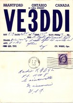 Canada Ontario Brantford Ham Radio VE3DDI to Gainesville MO 1958 VTG Postcard - £7.36 GBP