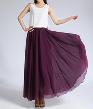 Blackberry Long Chiffon Maxi Skirt Women Summer Plus Size Chiffon Skirt image 6