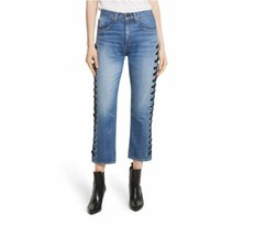 Veronica Beard Ines Lace Up Side Blue Denim Jeans High Rise SZ 26 NWT $358 - £92.15 GBP