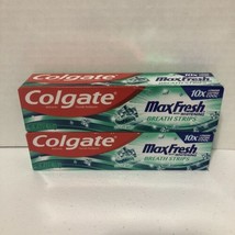 2X Colgate Max Fresh Whitening Breath Strips Clean Mint Toothpaste 6oz Exp 2/24 - £6.08 GBP
