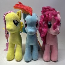 Lot Of 3 My Little Pony Stuffed Animal Rainbow Dash Sparkle 10” Plush TY - £39.90 GBP