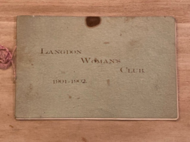 Vintage 1901-1902 Langdon Woman&#39;s Club Annual Year Book North Dakota - $234.63 MXN