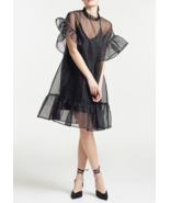 Classy Puff Sleeves Short Dress/Birthday dress/Women&#39;s midi Dress/Party ... - $2,511.61 MXN