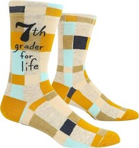 Blue Q Men&#39;s Funny Novelty Crew Socks ~ 7th Grader for Life (fit shoe si... - $14.84