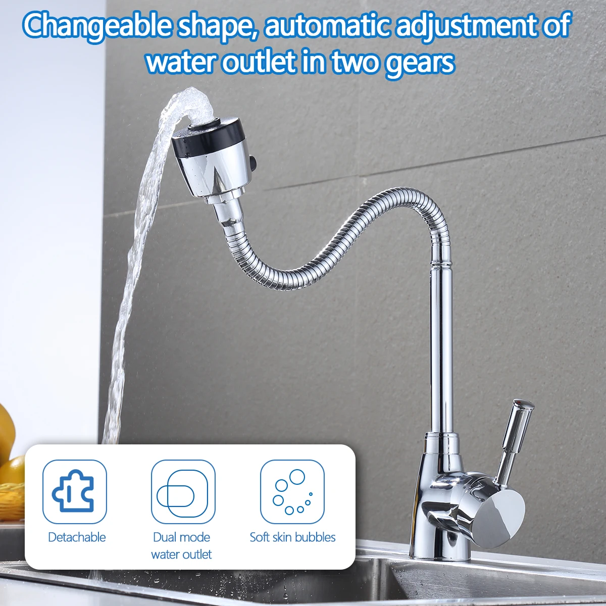 Egree tap for kitchen rotatable spout single handle spigots sink basin adjustable solid thumb200