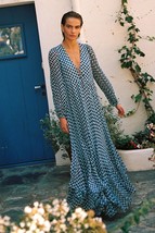 New FREE PEOPLE Shona Joy Elina Lace-up Front Drawstring Dress $460 SIZE 2 Blue - £123.70 GBP