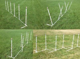 Set of 6 4-in-1 Dog Agility Weave Poles Straight Weave-O-Matic Channel o... - $98.99