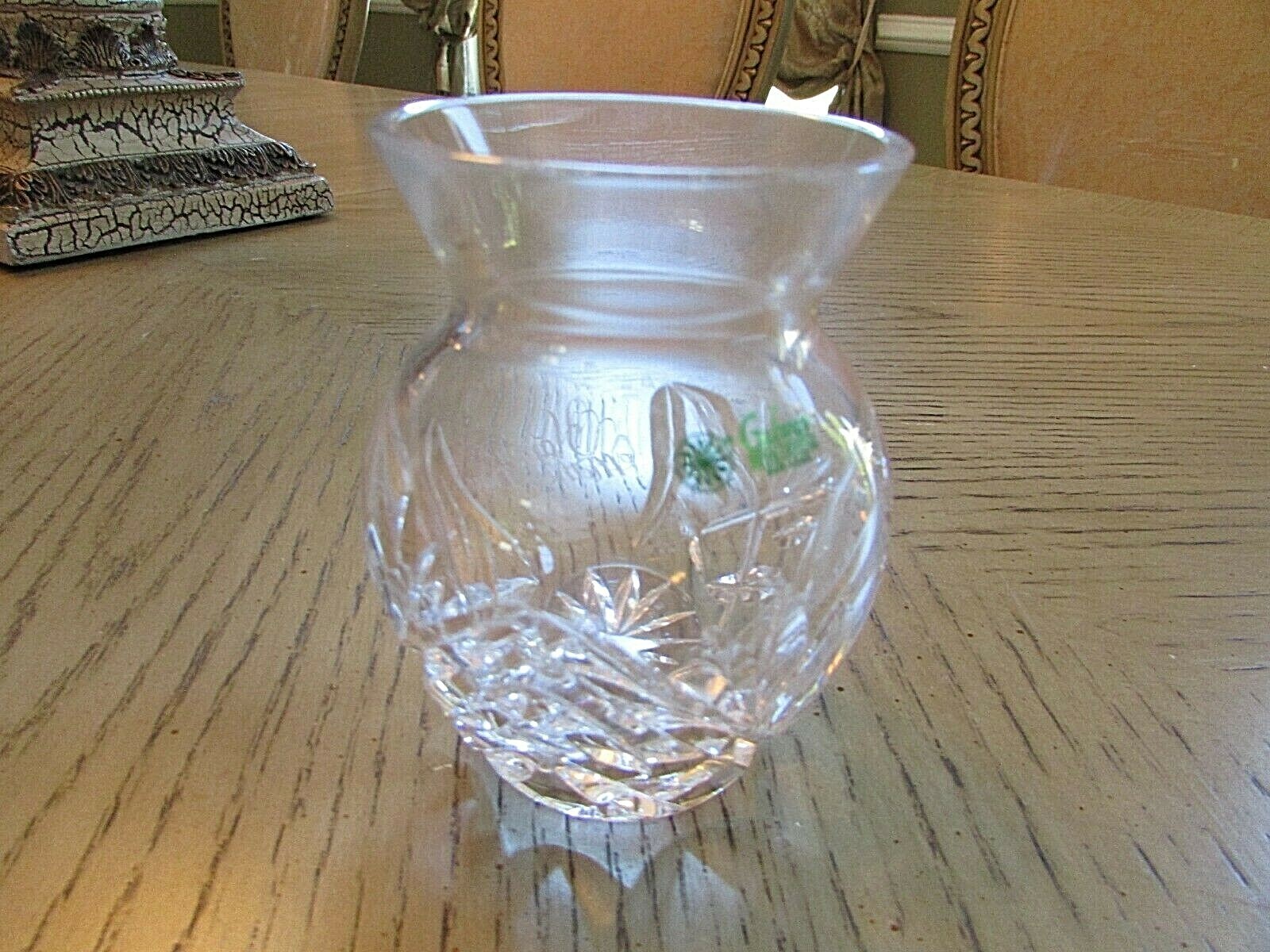 GALWAY IRISH CRYSTAL 4&quot; BUD VASE ETCHED HAPPY MOTHERS DAY  - $23.71