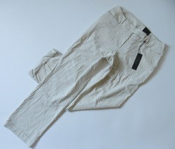 NWT Lane Bryant LENA Classic Trouser in Beige Stripe Linen Blend Pants 14 x 32 - £20.89 GBP