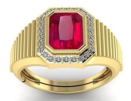 Bague plaquée or avec pierre de qualité AA+ certifiée Ruby Manik de 11,25... - £43.82 GBP