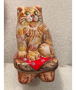 4&quot; Cat On A Stool Porcelain Figurine Made In Russia *Pre-Owned/No Box* BT2 - $17.99