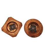 Vntage coordinating hammered copper Republic of Chile crest ashtray set - $20.50 CAD