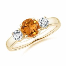 ANGARA Classic Citrine and Diamond Three Stone Engagement Ring - £1,101.13 GBP