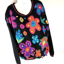 Palomares Fashions Ca 80s 90s M Vtg Sweater Colorful Hip Hop art to wear... - £31.53 GBP
