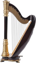 Mini Harp Model, Handcrafted 14 Cm Long Wooden Harp Musical Instrument Replica - £27.14 GBP