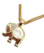 Authentic! Chopard 18k Yellow Gold Large Happy Elephant Pendant Necklace - $9,750.00