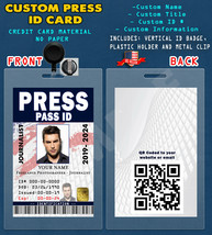 PRESS CUSTOM PVC ID Card w/ Clip / PRESS - JOURNALIST - ID CARD - £29.88 GBP