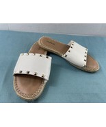 Torrid Womens Shoes White Gold 9 WW Extra Wide Espadrille Studded Sandal... - $19.62