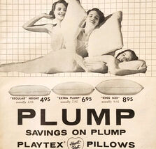 1955 Playtex Heart Rest Pillows Advertisement Vintage Bedding May White ... - €8,57 EUR