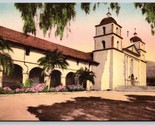 Mission À Santa Barbara Ca Unp Main Coloré Albertype Carte Postale K3 - £4.09 GBP